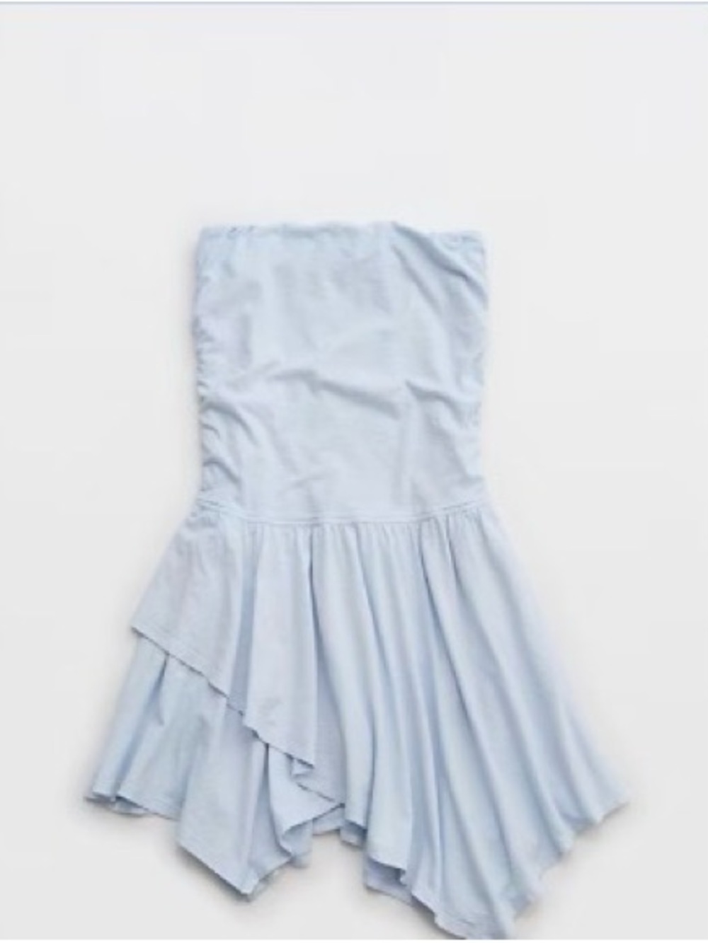 aerie Pale Blue handkerchief Strapless Asymmetrical Hem Dress size s